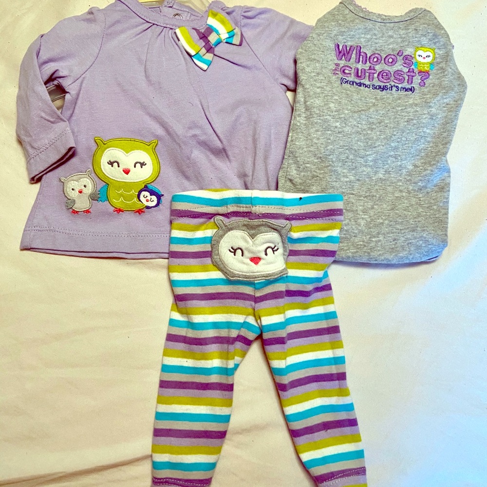 3 piece Newborn girls set